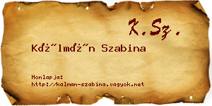 Kálmán Szabina névjegykártya