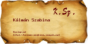 Kálmán Szabina névjegykártya