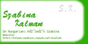 szabina kalman business card